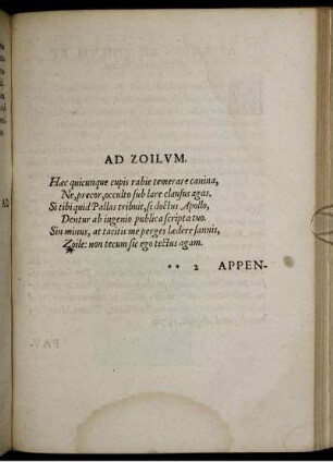 Ad Zoilum.