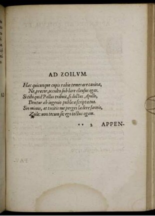 Ad Zoilum.