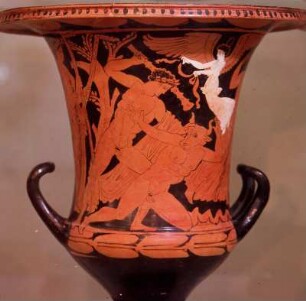 Athen. Archäologisches Nationalmuseum. Amphora. Theseus tötet den Minotauros. 44cm. Mitte 4. Jh. I5/6