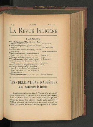 Nr. 49, 5e Année. Mai 1910.