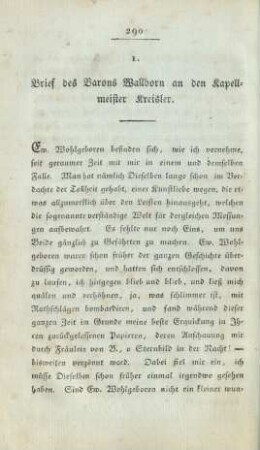 1. Brief des Barons Wallborn an den Kapellmeister Kreisler