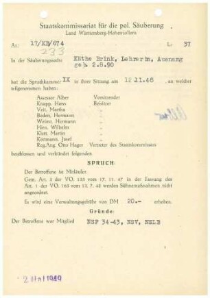 Brink, Käthe