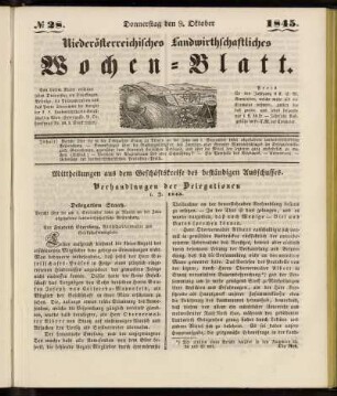 No 28. Donnerstag den 9. Oktober 1845