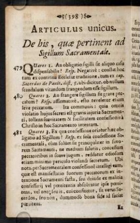 398-408, Quaeres 1. An obligatio sigilli sit aliquo casu ...