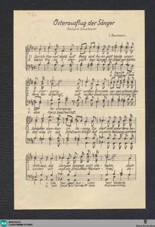 Osterausflug der Sänger - Mus. Hs. 1394,52 : Coro maschile; D