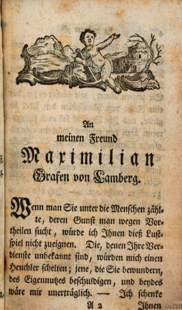 Die Ahnensucht : Ein Lustspiel in drey Aufzügen