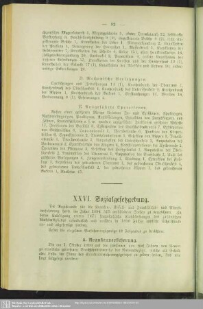 XXVI. Sozialgesetzgebung