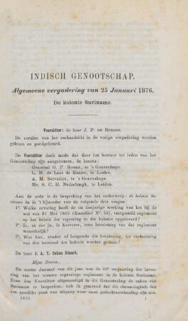 Algemeene vergadering van 25 Januari 1876