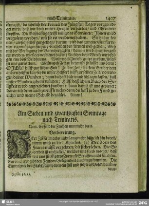 Am Sieben und zwantzigsten Sonntage nach Trinitatis