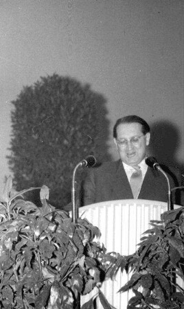 Freiburg: Stadthalle; FDP-Wahlkundgebung; Thomas Dehler spricht
