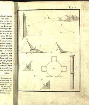 Tab. V. [Messungen einiger Obelisken und Pyramiden in Egypten.]