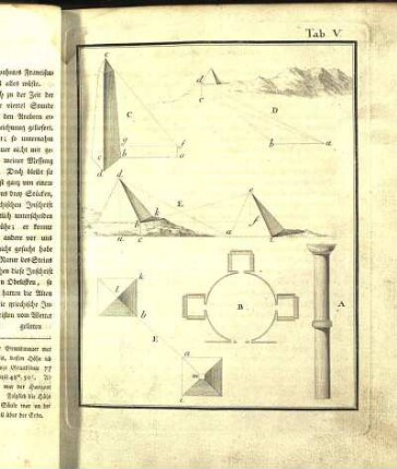 Tab. V. [Messungen einiger Obelisken und Pyramiden in Egypten.]