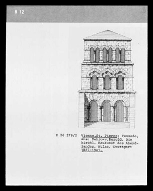 Vienne (Isère), Aufriss der Fassade von Saint-Pierre