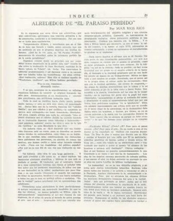 Alrededor de "El Paraiso Perdido"