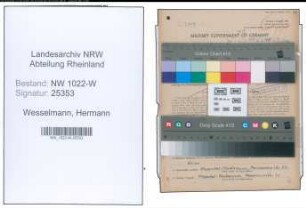 Entnazifizierung Hermann Wesselmann , geb. 28.08.1882 (Versandleiter)