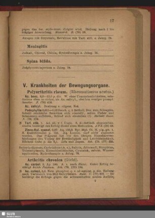 V. Krankheiten der Bewegungsorgane
