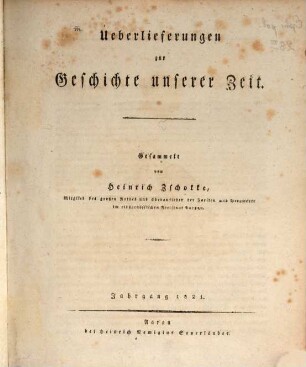 Überlieferungen zur Geschichte unserer Zeit. 5. 1821