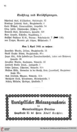 Nachtrag und Berichtigungen