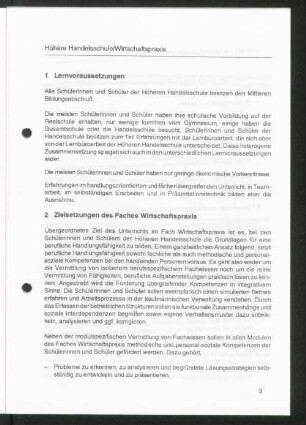 2 Zielsetzungen des Faches Wirtschaftspraxis