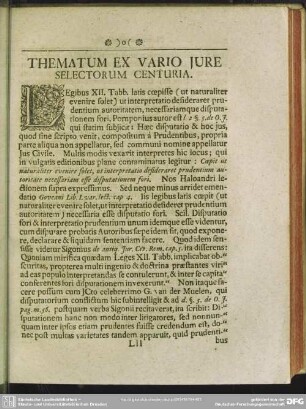 Thematum Ex Vario Jure Selectorum Centuria