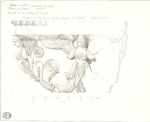 Lange, Ludwig; Lange - Archiv: I.2 Griechisch-römischer Stil - Fragment des Tempels von Apollo Didymeus zu Milet (Ansicht, Schnitt)