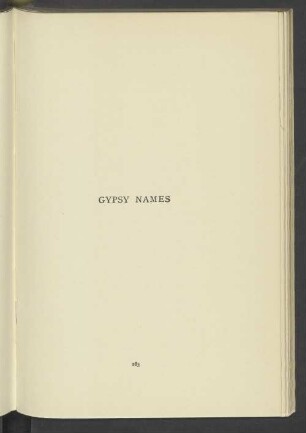 Gypsy Names