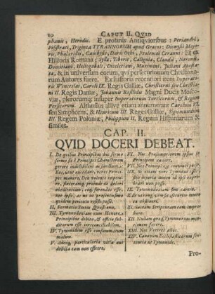 Cap. II. Quid Doceri Debeat.