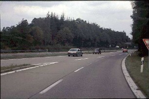 Ausfahrt aus Tangente Nordost (Baden-Baden Richtung Karlsruhe) zu Nebenfahrbahn Ost (Basel Richtung Karlsruhe)