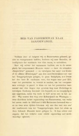 Reis van Pasoeroewan naar Banjoewangie