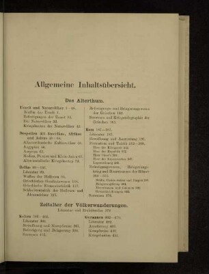 Allgemeine Inhaltsübersicht.
