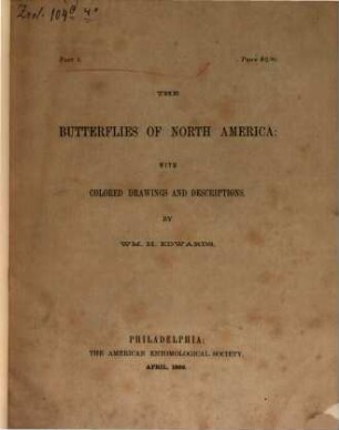 The Butterflies of North America: With coloured Drawings and Descriptions. 1