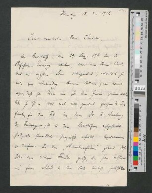 Brief an Werner von Melle