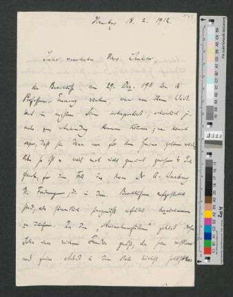 Brief an Werner von Melle