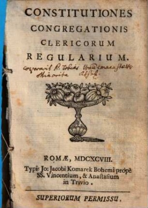 Constitutiones Congregationis Clericorum Regularium