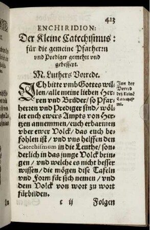 M. Luthers Vorrede.