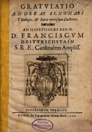 Gratulatio ad Franciscum Deittrichstain