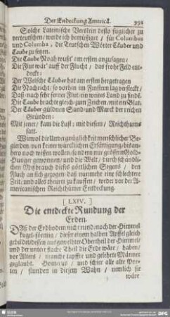 [LXIV.] Die entdeckte Rundung der Erden