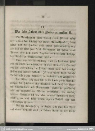 VI. Was beim Ankauf eines Pferdes zu beachten ist