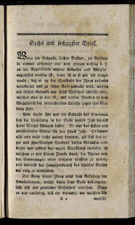 Sechs und sechzigster Brief. - Acht und sechzigster Brief.