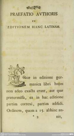 Praefatio Authoris In Editionem Hanc Latinam