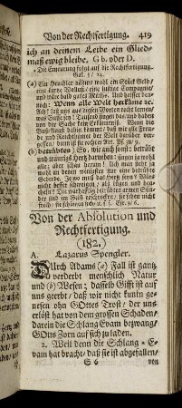 Von der Absolution und Rechtfertigung.