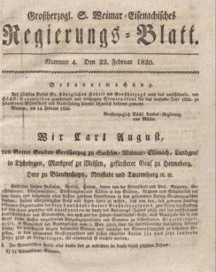 Nr. 4 : 22. Februar 1820