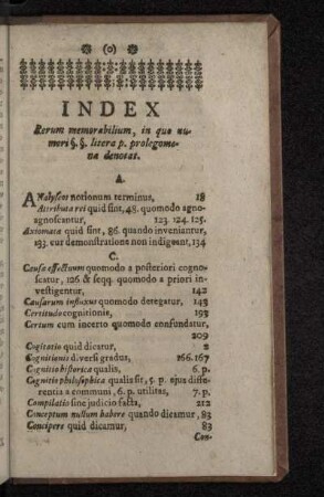 Index Rerum memorabilium, in quo numeri§. §. litera p. prolegomena denotat.