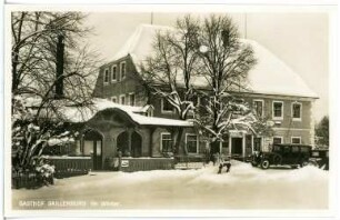 Grillenburg. Gasthof im Winter