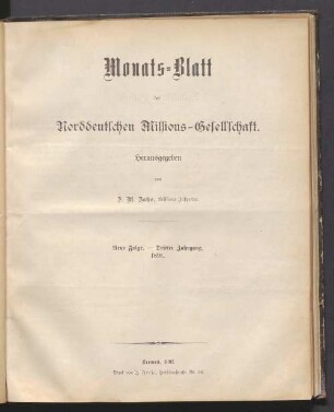 3.F. 3.1891: Monatsblatt der Norddeutschen Missionsgesellschaft
