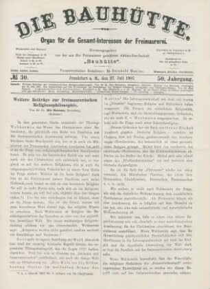 No. 30. Frankfurt a. M., den 27. Juli 1907. 50. Jahrgang.