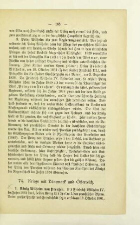 74. Kriege mit Dänemark und Österreich
