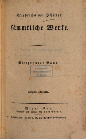 Friedrichs von Schiller sämmtliche Werke, 14. Band. Geschichte des dreyßigjährigen Krieges