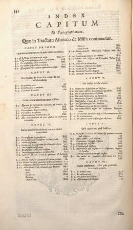 Index Capitum Et Paragraphorum. Quae in Tractatu Ascetico de Missa continentur.