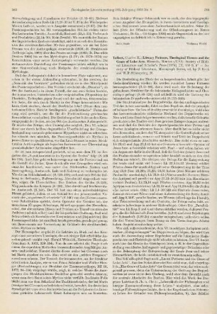 584-585 [Rezension] Talbert, Charles H., Literary patterns, theological themes, and the genre of Luke-Acts
